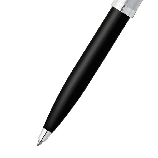 Sheaffer 100 Brushed Chrome/Black Lacquer Ballpoint Pen SE2931351-30