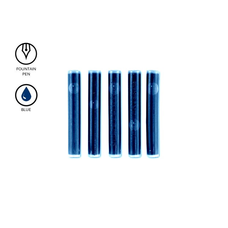 Sheaffer Cartouches D'Encre Pour Stylo Plume Classic - Bleu, Lot De 5 (96320), Encre De Qualité Américaine Pour Écriture Fluide Et Longue Durée